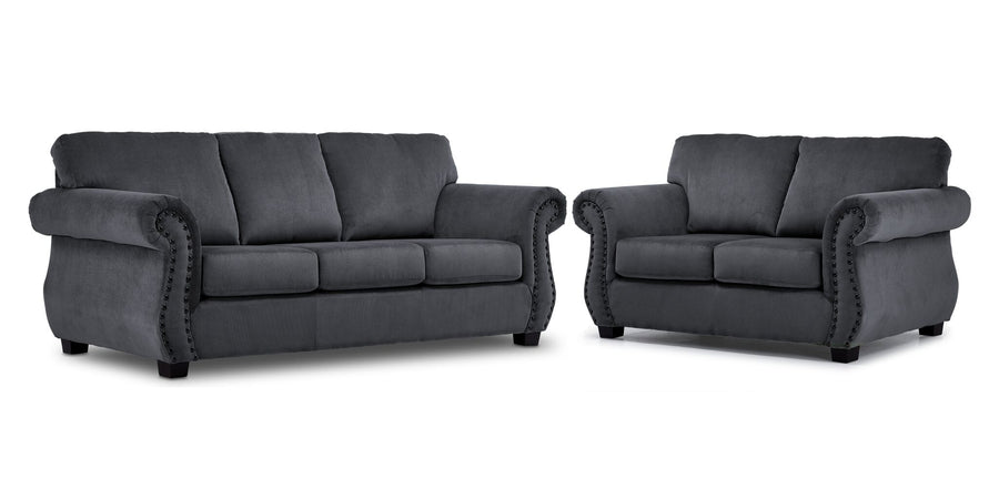 Brooklyn Sofa and Loveseat Set - Grey