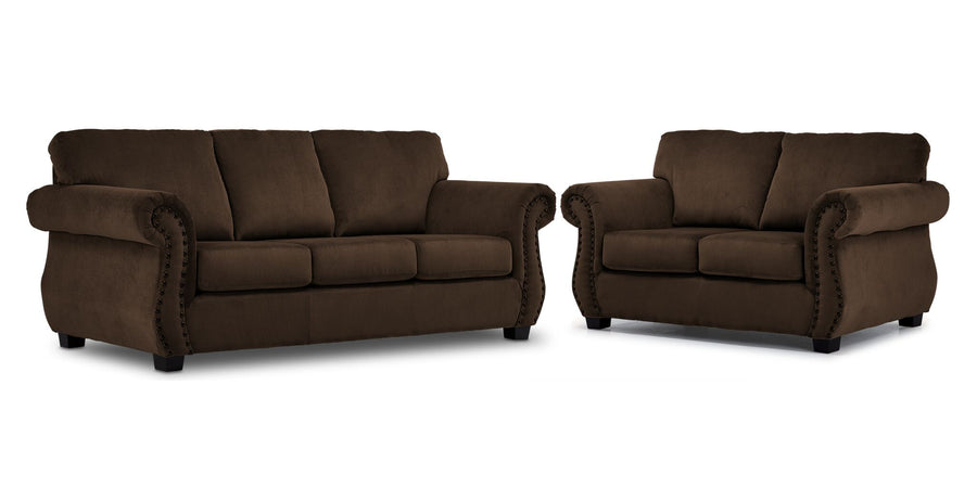 Brooklyn Sofa and Loveseat Set - Brown