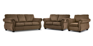 Brooklyn Ens. Sofa, causeuse et fauteuil - taupe