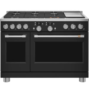 Café Cuisinière intelligente bi-combustion 8,25 pi³ de style commercial avec friture à air sans préchauffage noir mat C2Y486P3TD1