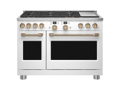 Café Cuisinière intelligente bi-combustion 8,25 pi³ de style commercial avec friture à air sans préchauffage blanc mat C2Y366P4TW2