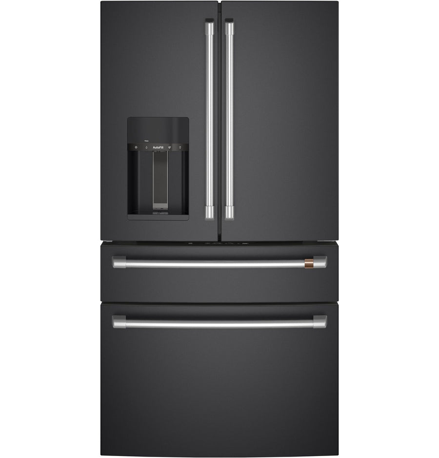 Café 35.75" 22.3 Cu. Ft. Matte Black Smart Counter-Depth 4-Door French Door Refrigerator - CXE22DP3PD1