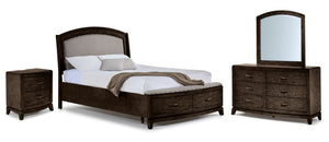 Camelot Chambre à coucher avec rangement 6 mcx très grand - grain de café