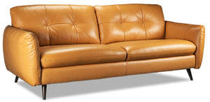 Carlino Sofa en cuir – jaune-miel