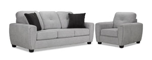 Carolina Ens. Sofa et fauteuil - gris pâle
