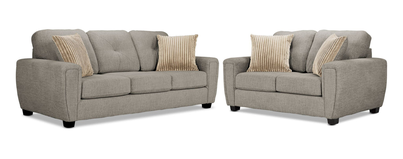 Carolina Sofa and Loveseat Set - Brown