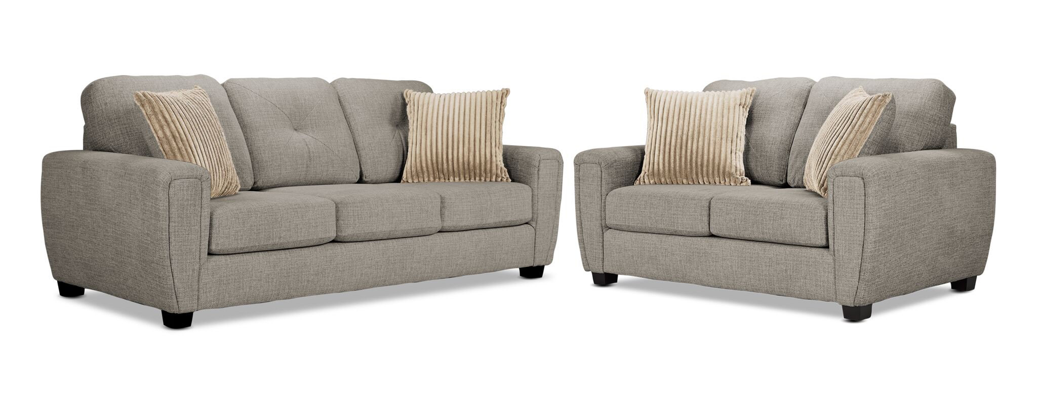 Carolina Sofa and Loveseat Set - Brown