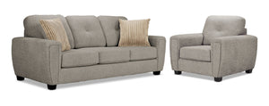 Carolina Ens. Sofa et fauteuil - brun