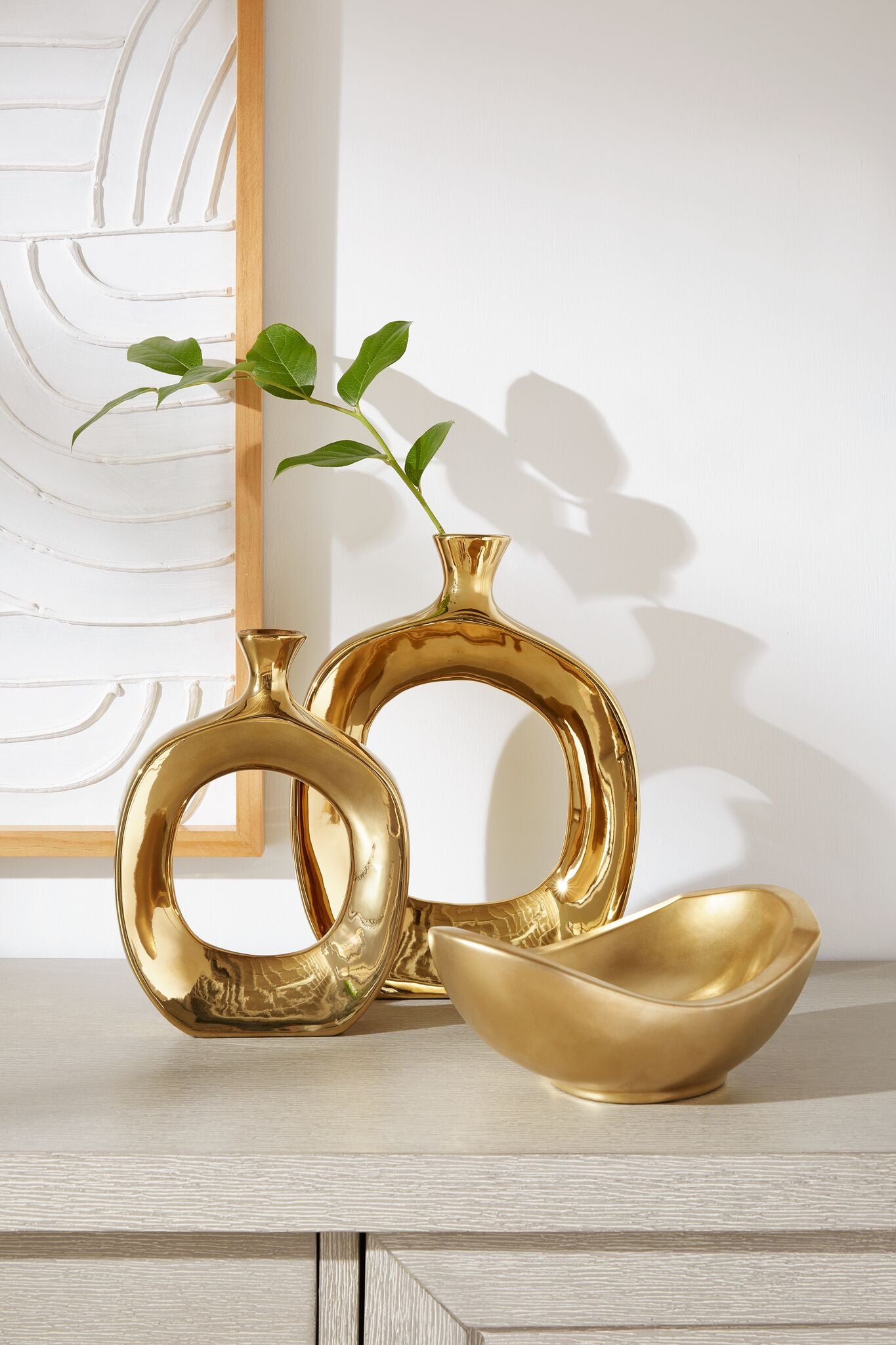 Fresh Perspective Shiny Gold Small Vase -Gold