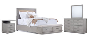 Regard novateur Cascade Chambre à coucher avec banquette de rangement 6 mcx grand – gris tourterelle