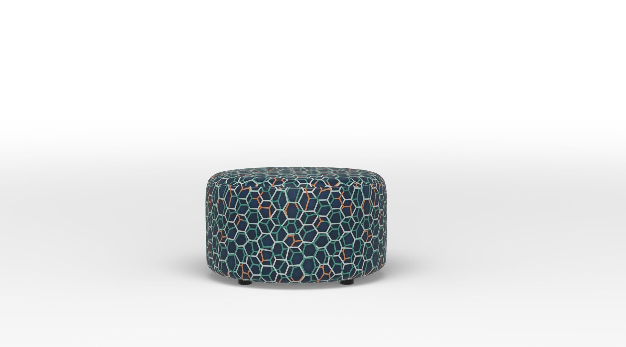Celeste Round Accent Ottoman - Legacy Blue