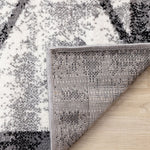 Ashwood 5'3" x 7'7" Distressed Lattice Area Rug - Grey, Black, White