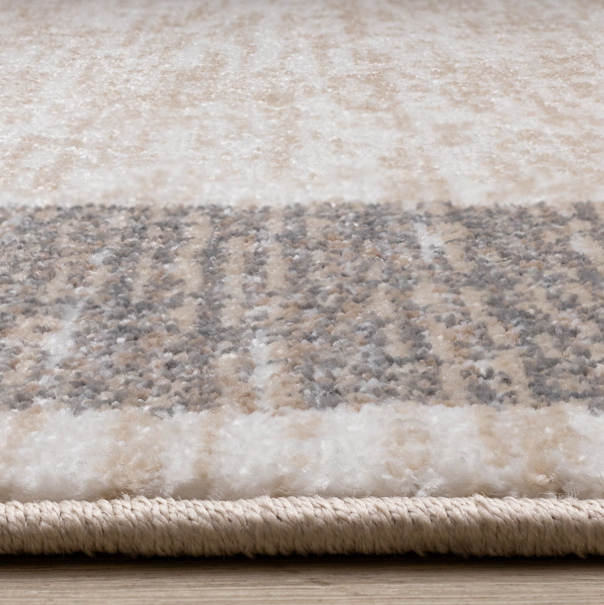 Earthly Essence 6'7" x 9'10" Distressed Border Area Rug - Taupe