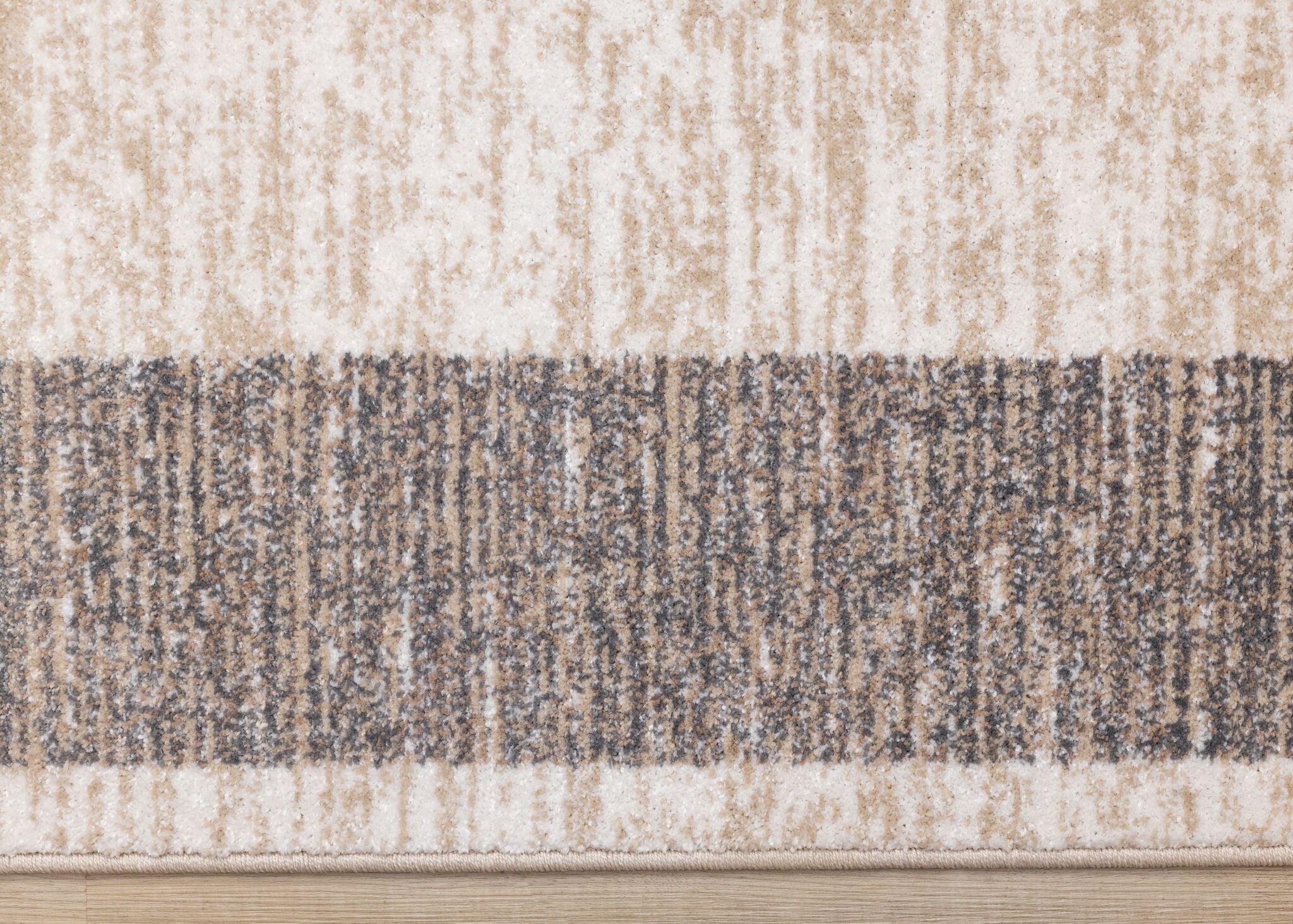 Earthly Essence 6'7" x 9'10" Distressed Border Area Rug - Taupe