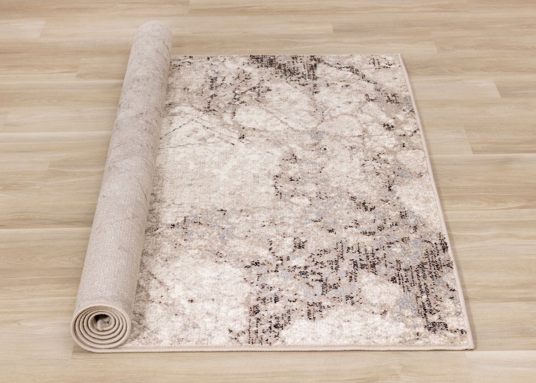 Natural Granite 6'7" x 9'10" Etched Stone Plush Area Rug - Beige