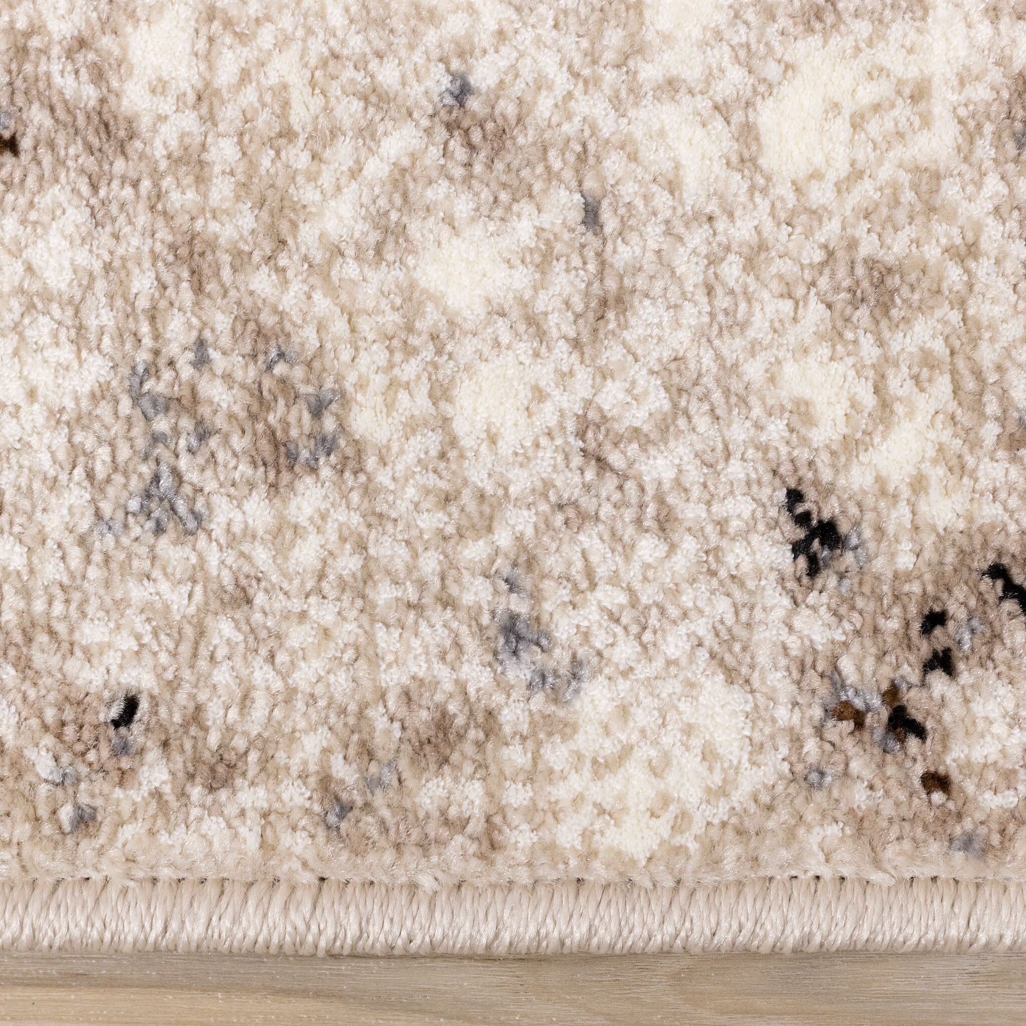 Natural Granite 6'7" x 9'10" Etched Stone Plush Area Rug - Beige