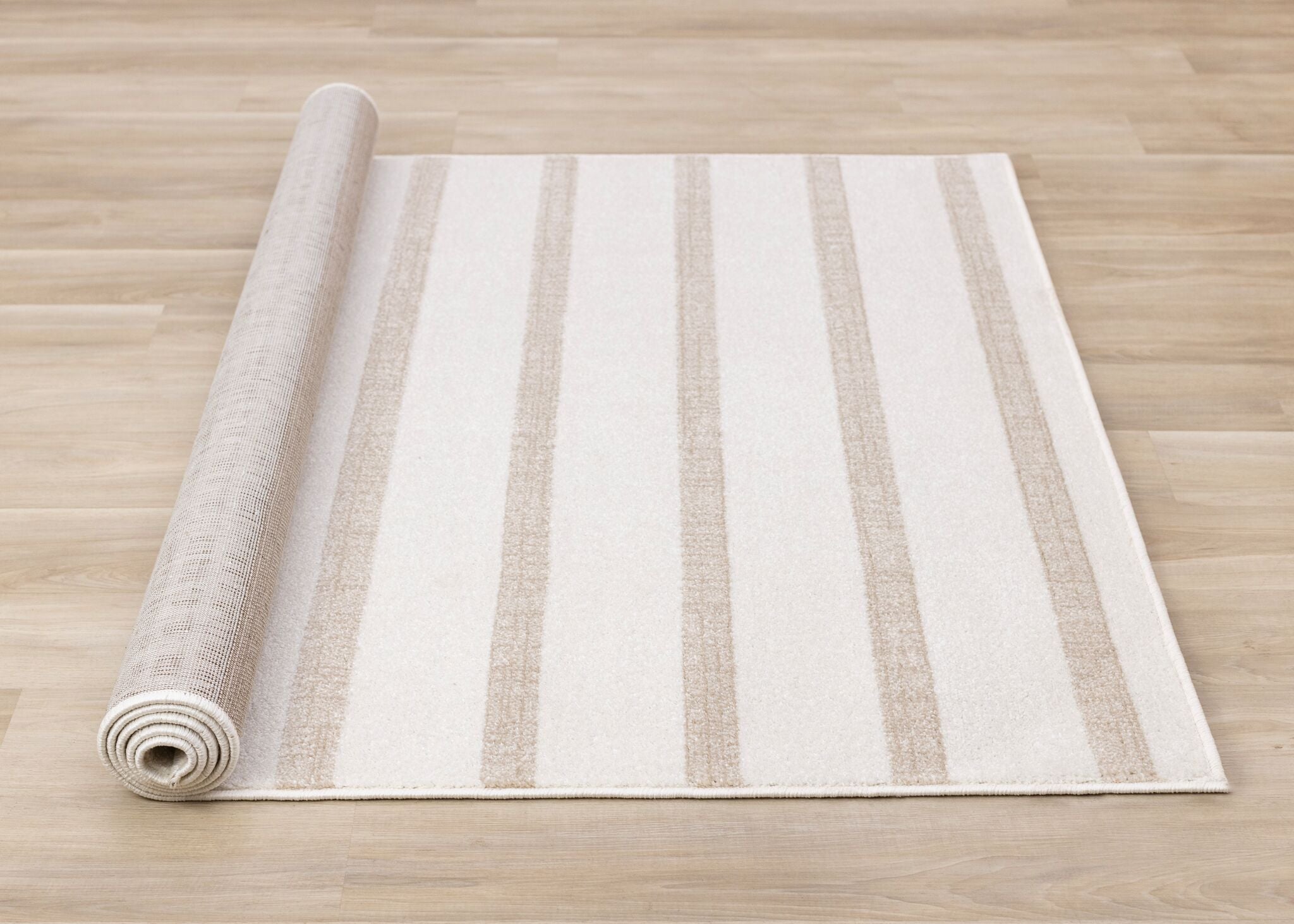 Beachwood Stripes 6'7" x 9'10" Striped Area Rug - Cream