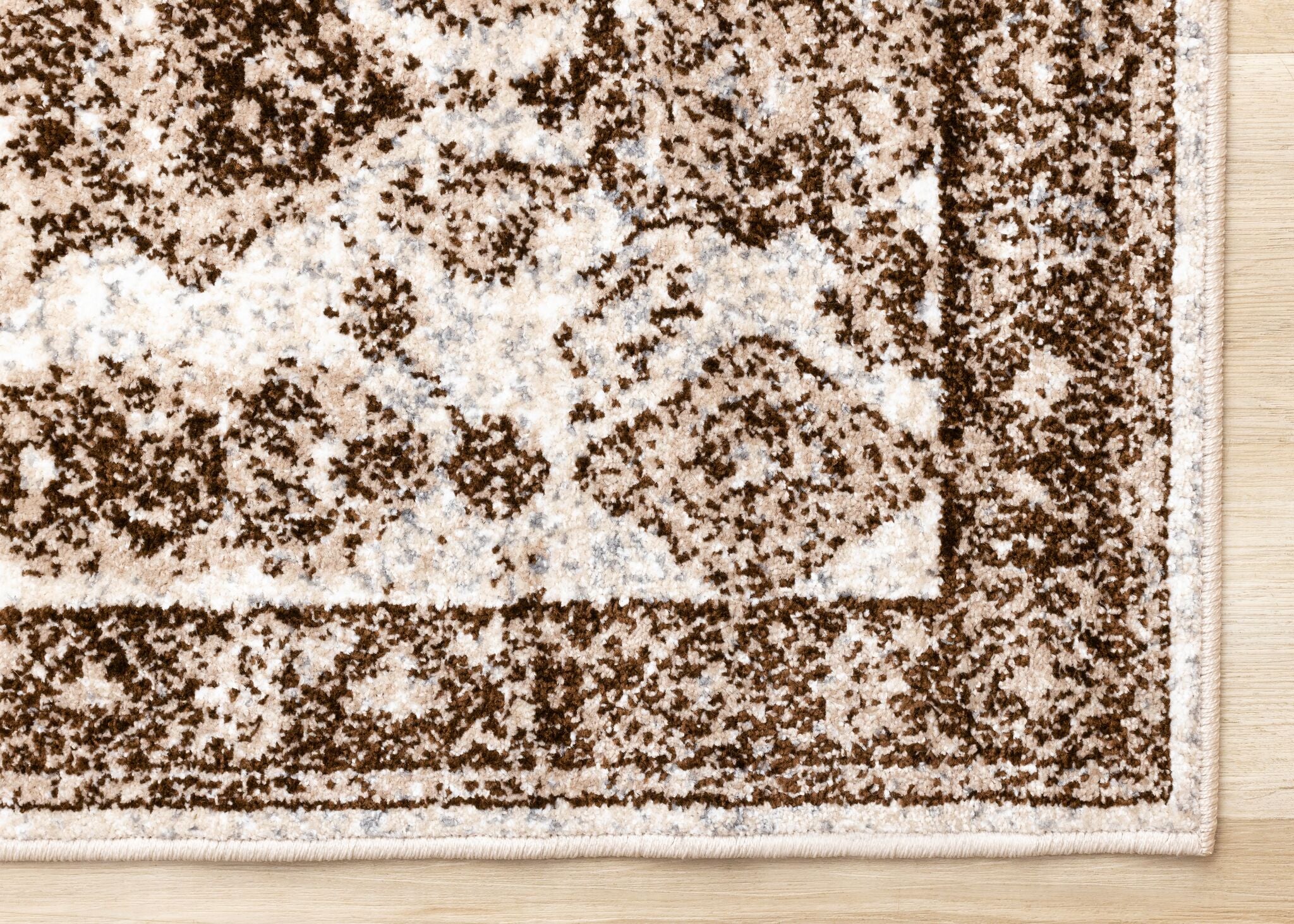 Antique Charm 6'7" x 9'6" Distressed Classic Area Rug - Brown, Grey, White