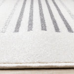 Nordic Stripes 6'7" x 9'10" Striped Lines Area Rug - Grey