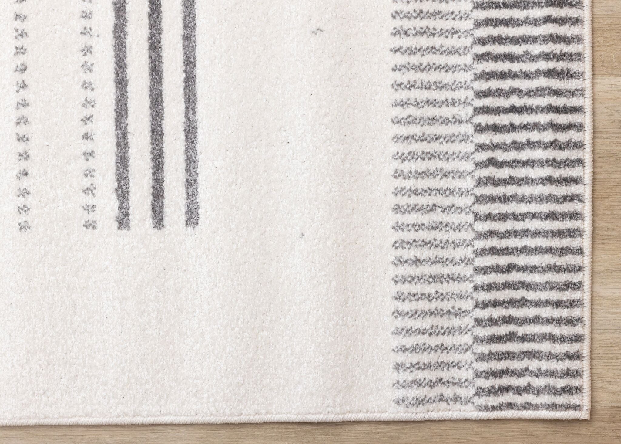 Nordic Stripes 6'7" x 9'10" Striped Lines Area Rug - Grey