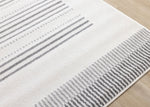 Nordic Stripes 5'3" x 7'7" Striped Lines Area Rug - Grey
