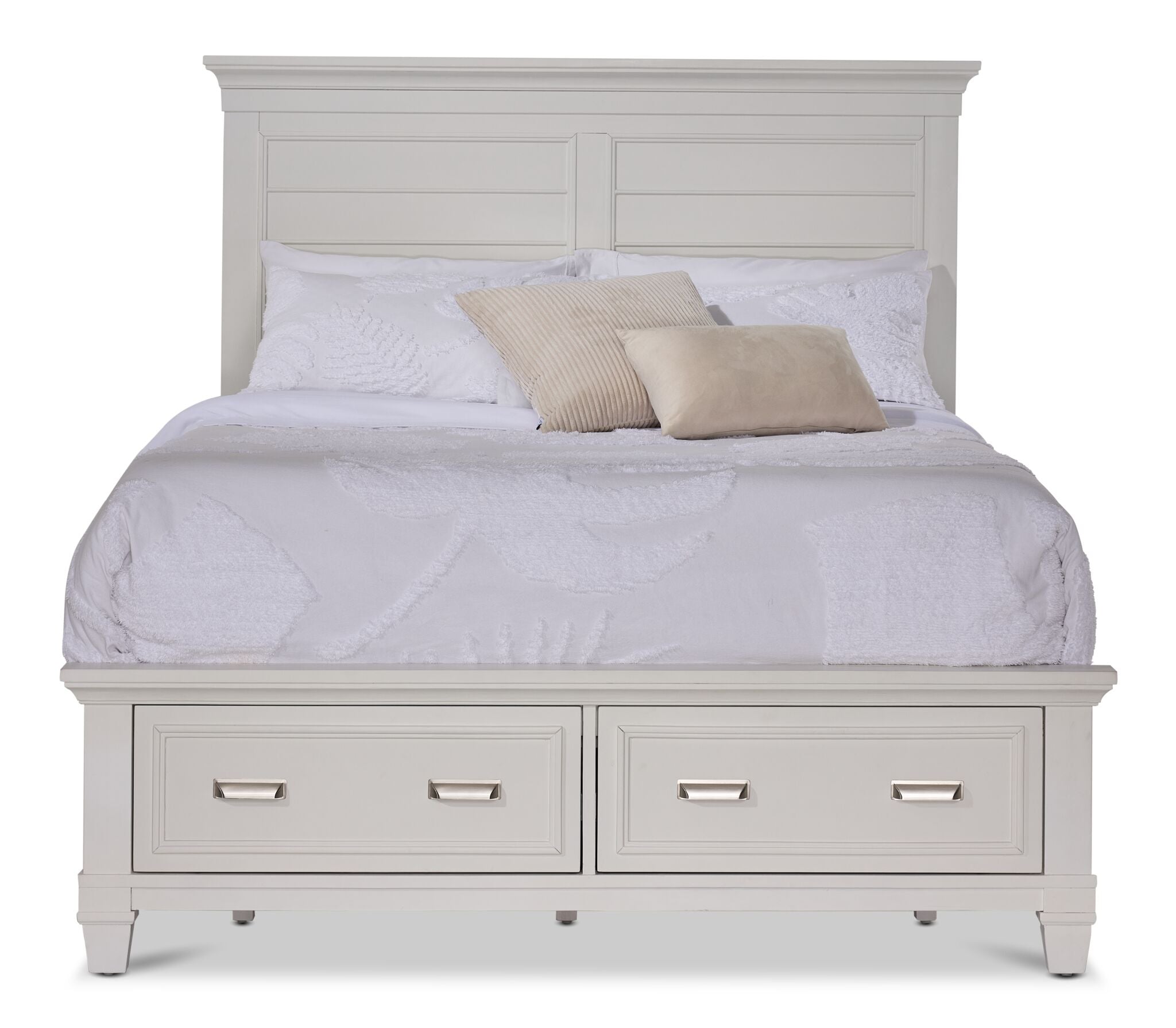 Charleston 3 - Piece Queen Storage Bed - Dove White