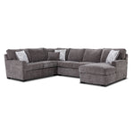 Charlotte 4-Piece Sectional with Right-Facing Chaise - Pewter