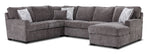 Charlotte 4-Piece Sectional with Right-Facing Chaise - Pewter