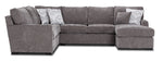 Charlotte 4-Piece Sectional with Right-Facing Chaise - Pewter