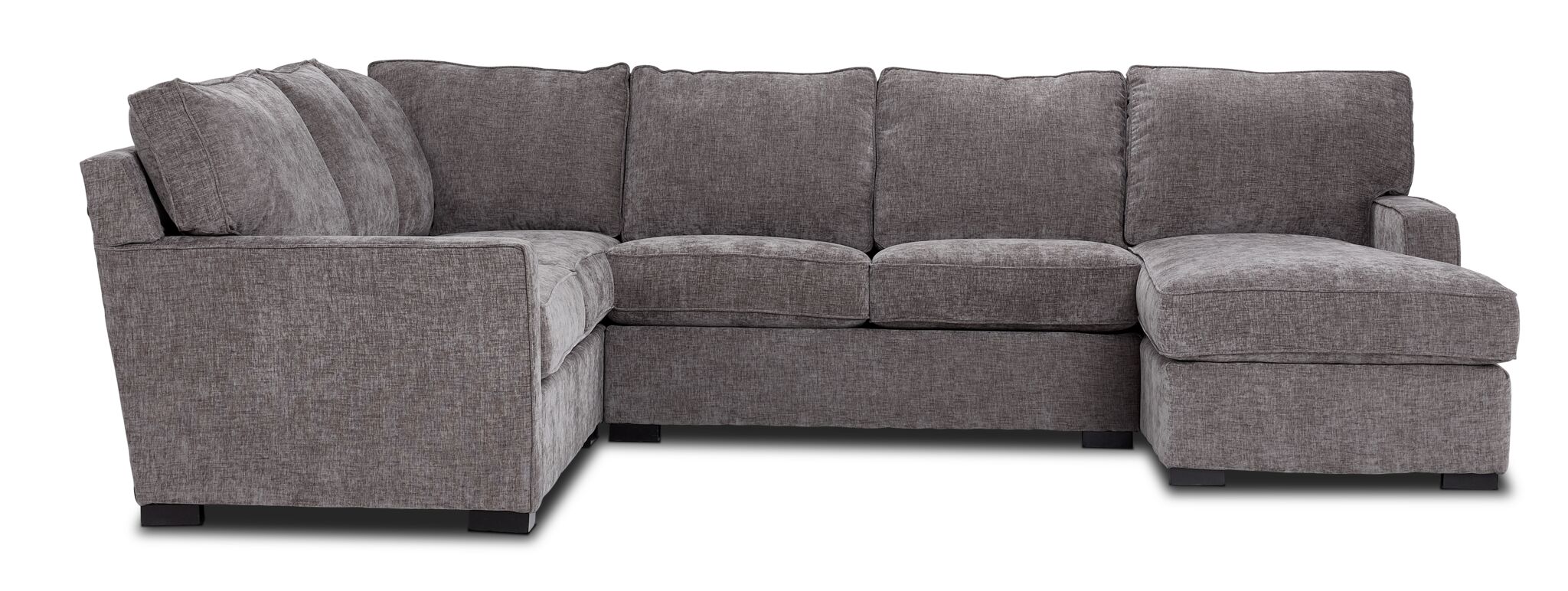 Charlotte 4-Piece Sectional with Right-Facing Chaise - Pewter