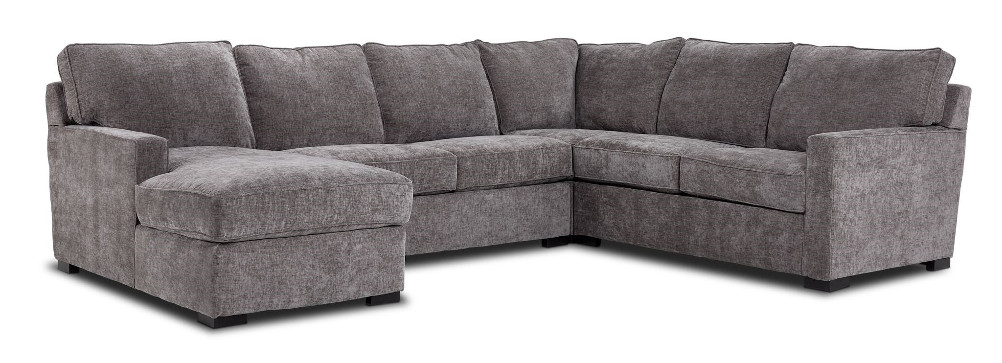 Charlotte 4-Piece Sectional with Left-Facing Chaise - Pewter