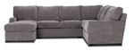 Charlotte 4-Piece Sectional with Left-Facing Chaise - Pewter