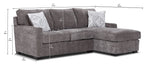 Charlotte 2-Piece Sectional with Right-Facing Chaise - Pewter