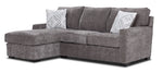 Charlotte 2-Piece Sectional with Left-Facing Chaise - Pewter