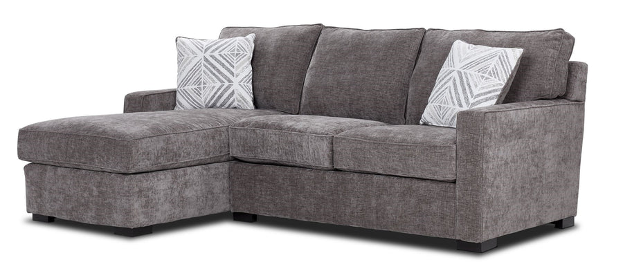 Charlotte 2-Piece Sectional with Left-Facing Chaise - Pewter