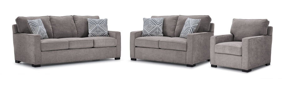 Charlotte Sofa, Loveseat and Chair Set - Smoke