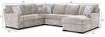Charlotte 4-Piece Sectional with Right-Facing Chaise - Air