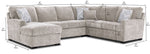 Charlotte 4-Piece Sectional with Left-Facing Chaise - Sand