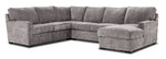 Charlotte 4-Piece Sectional with Right-Facing Chaise - Smoke