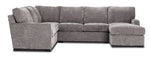 Charlotte 4-Piece Sectional with Right-Facing Chaise - Smoke