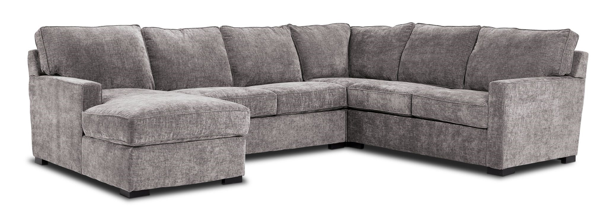Charlotte 4-Piece Sectional with Left-Facing Chaise - Smoke