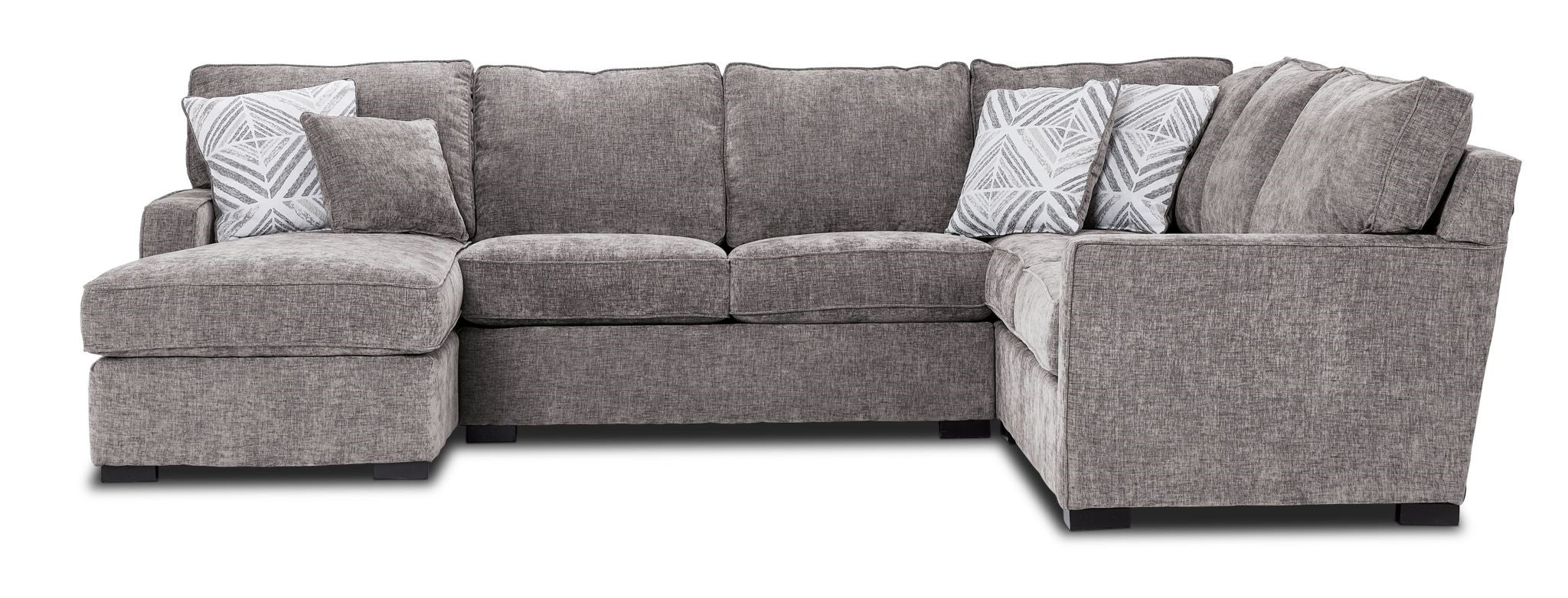 Charlotte 4-Piece Sectional with Left-Facing Chaise - Smoke