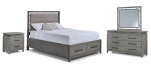 Chelsea Chambre à coucher avec rangement 6 mcx grand - gris