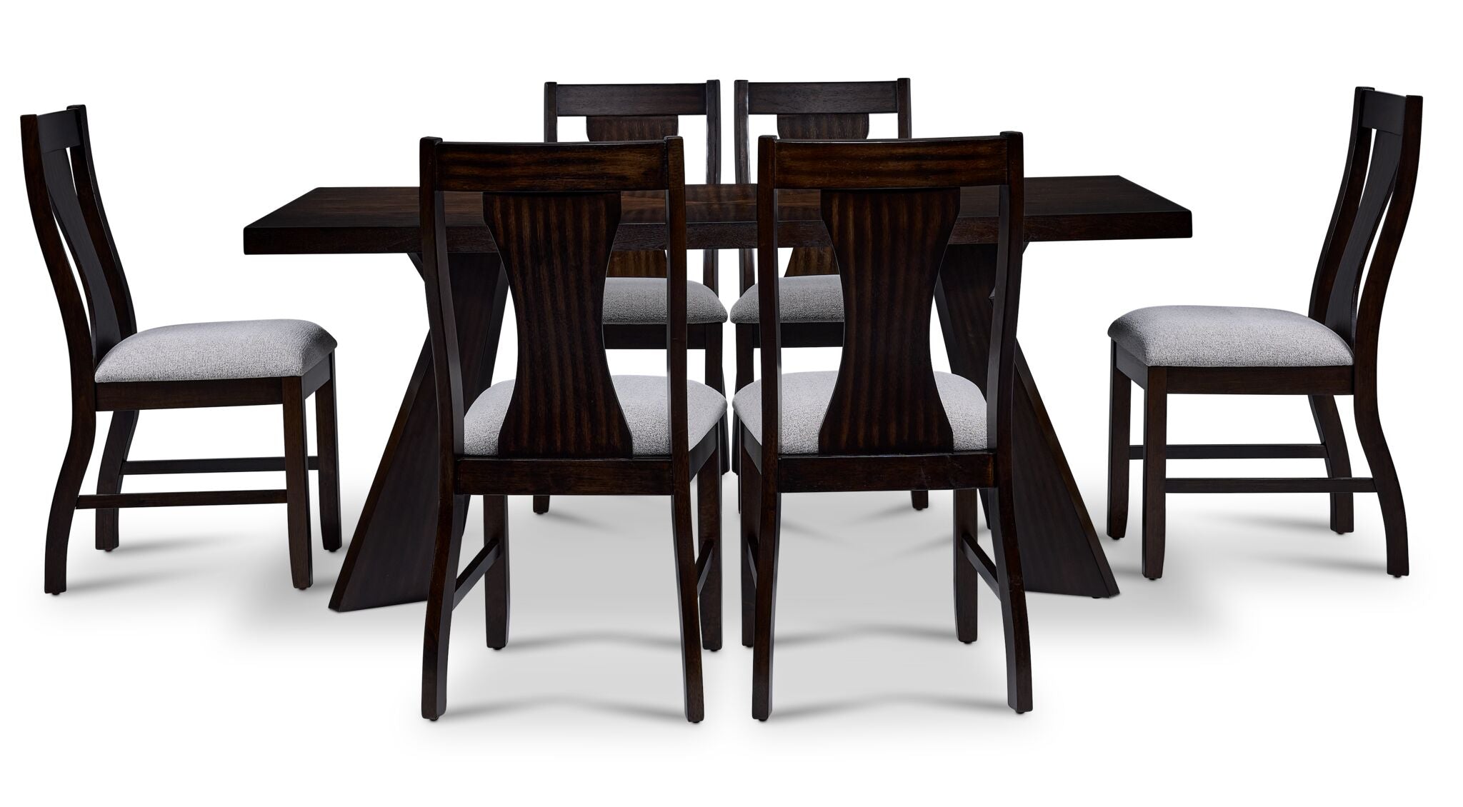 Chestnut Ridge 7- Piece Dining Set - Dark Brown, Beige