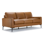 Chito Leather Sofa and Chair Set - Saddle