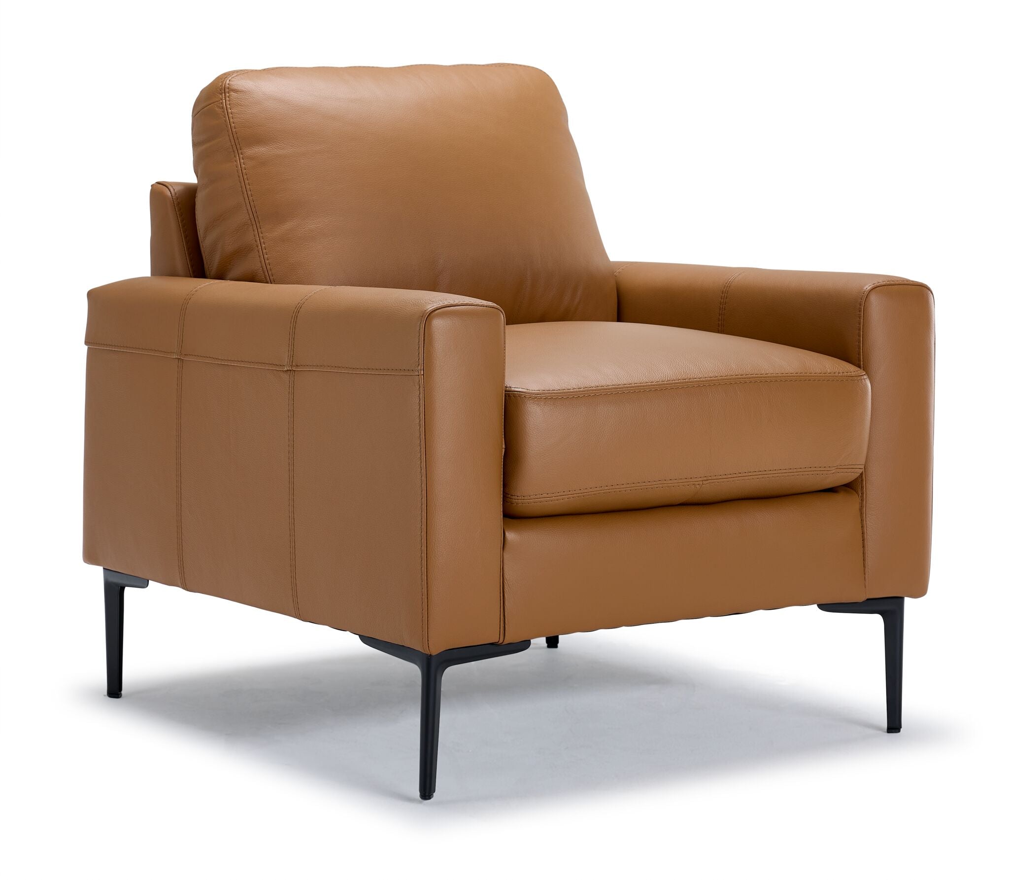 Chito Leather Sofa, Loveseat and Chair Set - Saddle