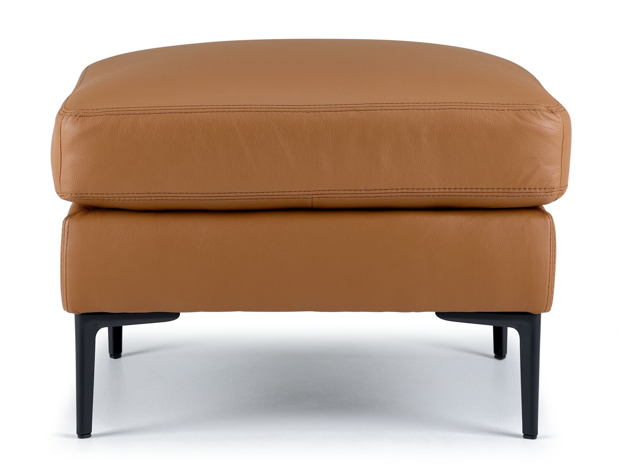 Chito Leather Ottoman - Saddle