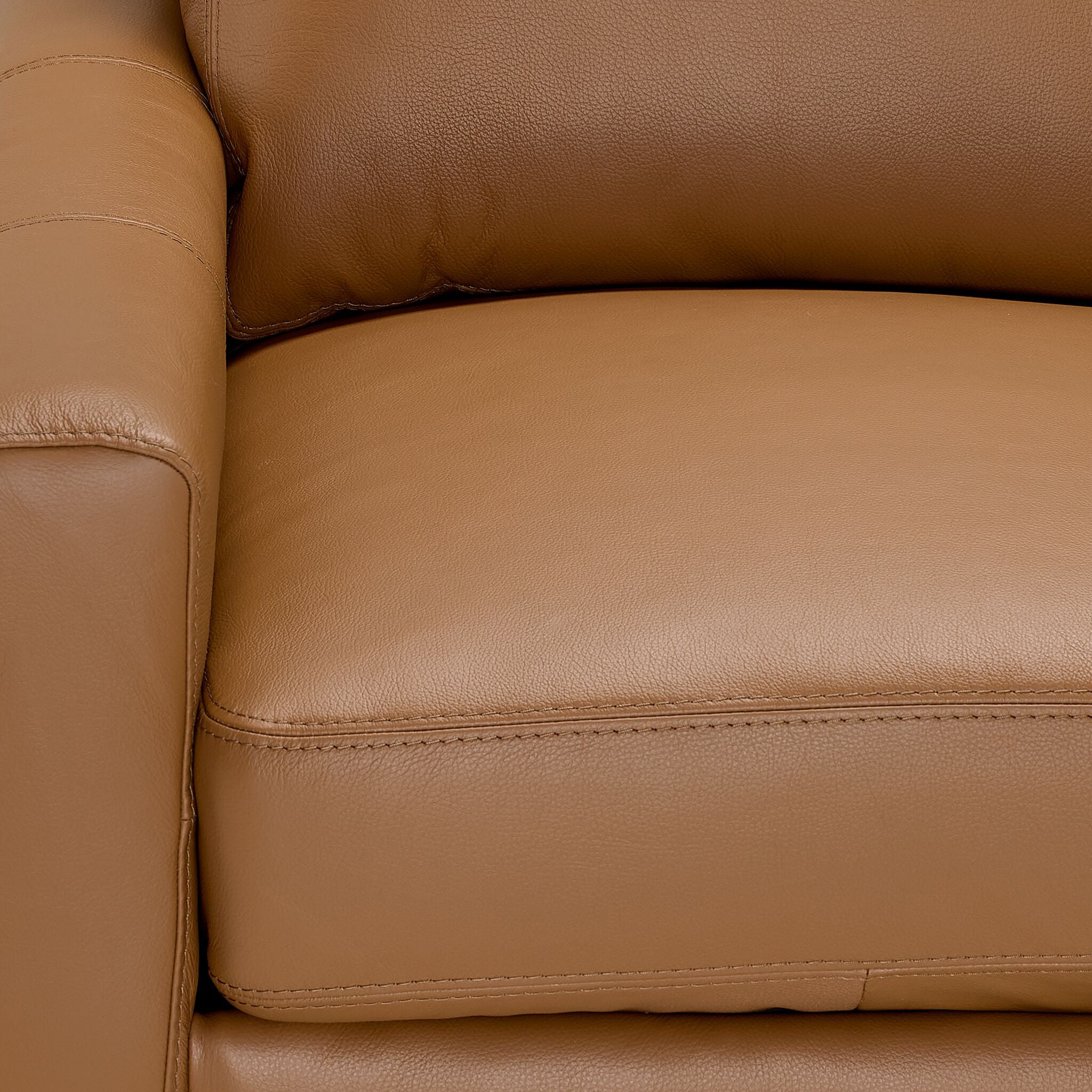 Chito Leather Loveseat - Saddle