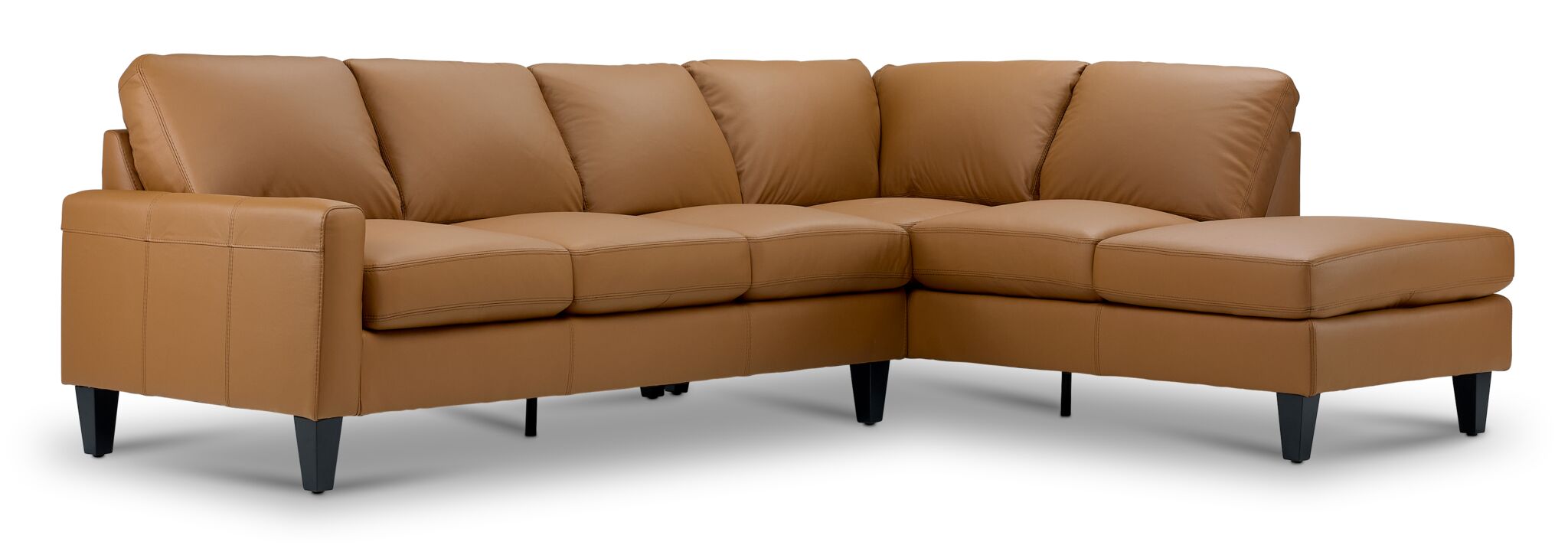 Chito Leather 2-Piece Sectional with Right Facing Chaise - Saddle