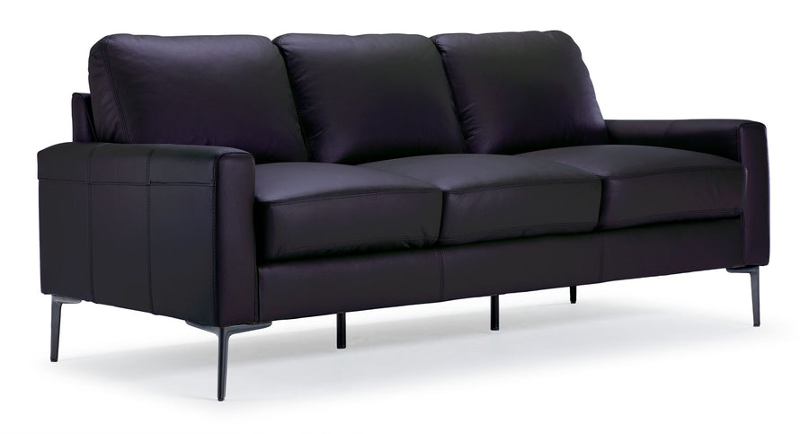 Chito Leather Sofa - Raven